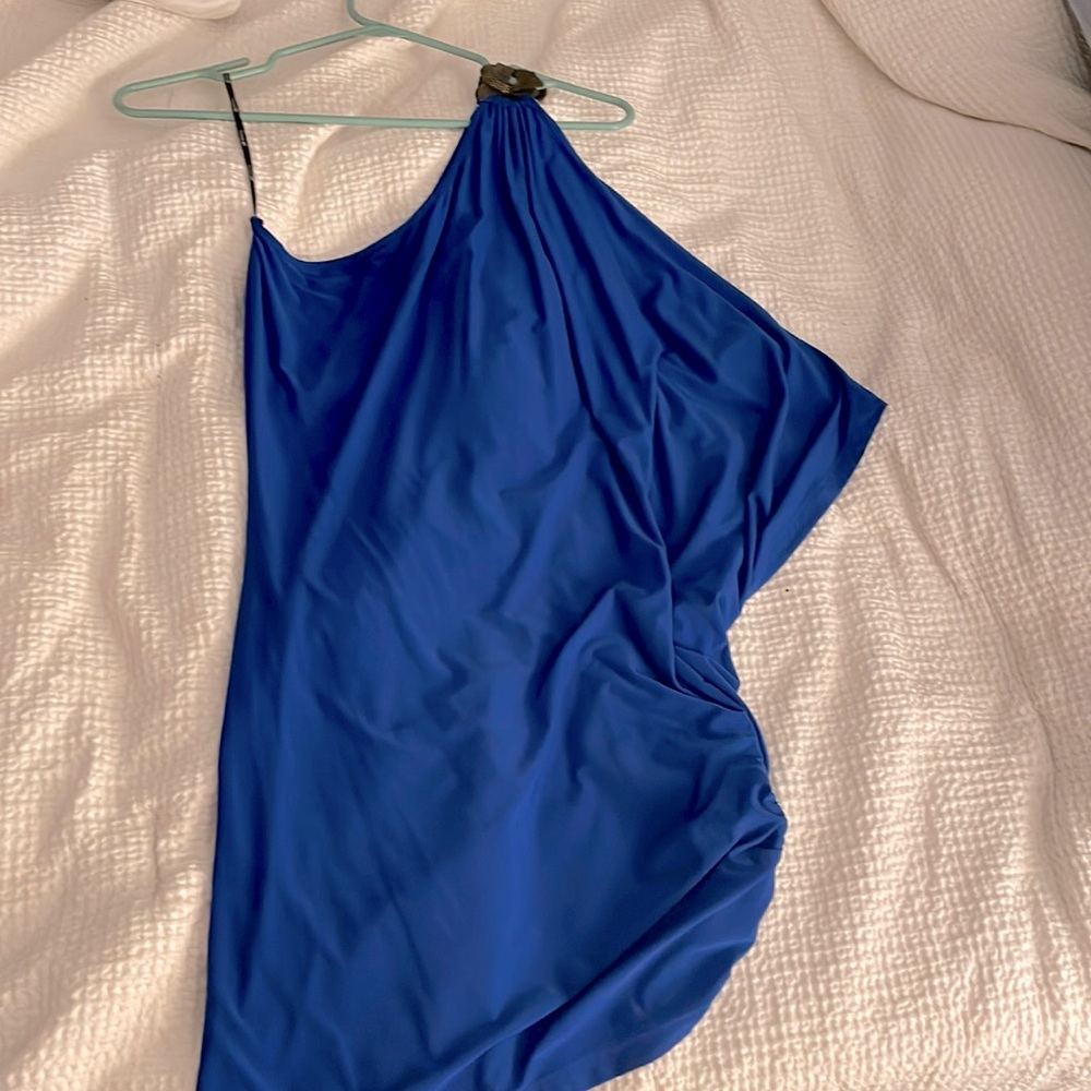 Off the shoulder blue mini